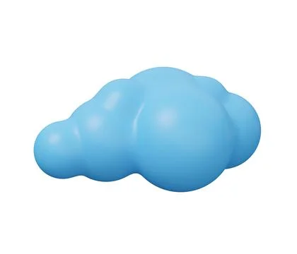 Cloud blue 3d icon. isolated minimal 3d render illustration in cartoon tren.. Illustrazione stock