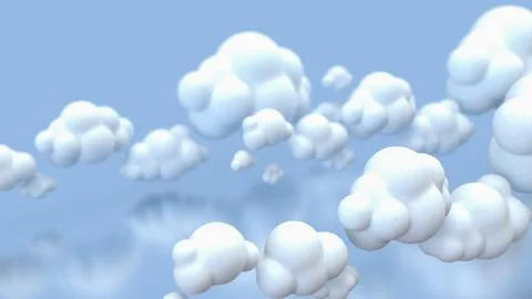 The Cloud on Blue Background for eco or technology concept 3d Rendering. 스톡 일러스트