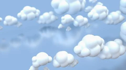 The Cloud on Blue Background for eco or technology concept 3d Rendering. 스톡 일러스트