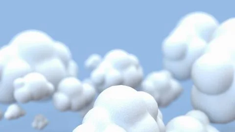 The Cloud on Blue Background for eco or technology concept 3d Rendering. Stock Illustration