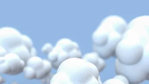 The Cloud on Blue Background for eco or technology concept 3d Rendering. Stock Photos