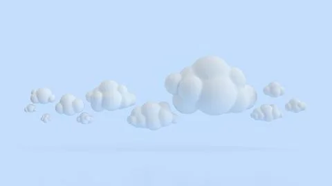 The Cloud on Blue Background for eco or technology concept 3d Rendering. Stock Photos
