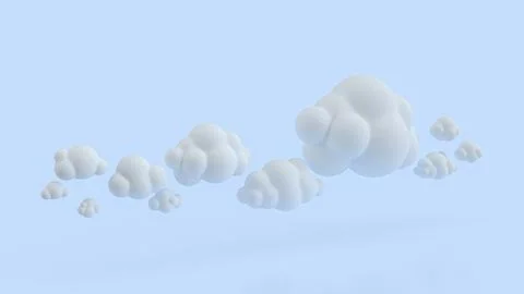 The Cloud on Blue Background for eco or technology concept 3d Rendering. Stock Photos