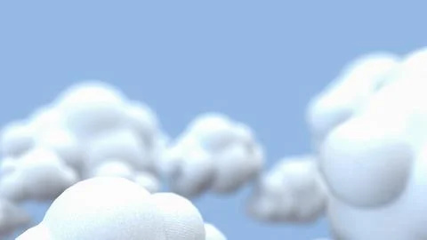 The Cloud on Blue Background for eco or technology concept 3d Rendering. Stock Photos