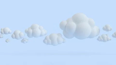 The Cloud on Blue Background for eco or technology concept 3d Rendering. Stock Photos
