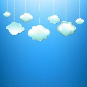 Cloud with blue background Stock Illustration
