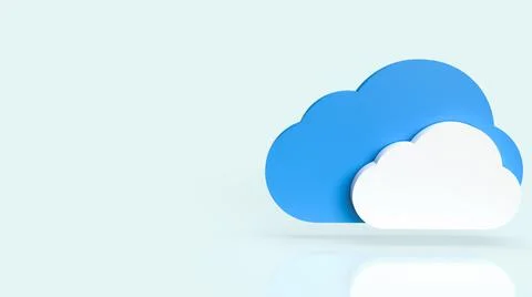 The cloud on blue background for it or technology concept 3d rendering Stock Photos