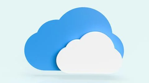 The cloud on blue background for it or technology concept 3d rendering Stock Photos