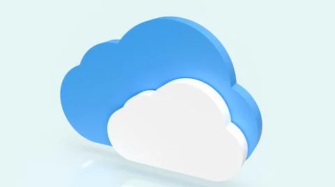 The cloud on blue background for it or technology concept 3d rendering Foto stock