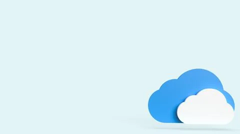 The cloud on blue background for it or technology concept 3d rendering 스톡 사진