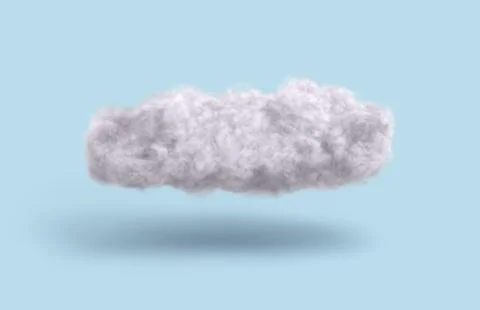 Cloud on blue background with shadow 3d render Illustrazione stock