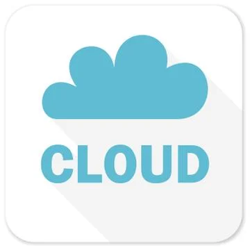Cloud blue flat icon Stock Illustration