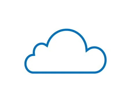 Cloud blue icon line flat symbol or vector illustration EPS10. Stock Illustration