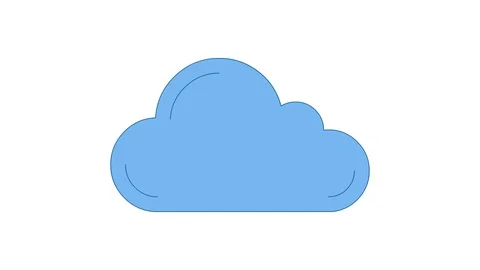 Cloud blue line art vector animation. Cloudscape, weather forecast and Stock Footage 127415173