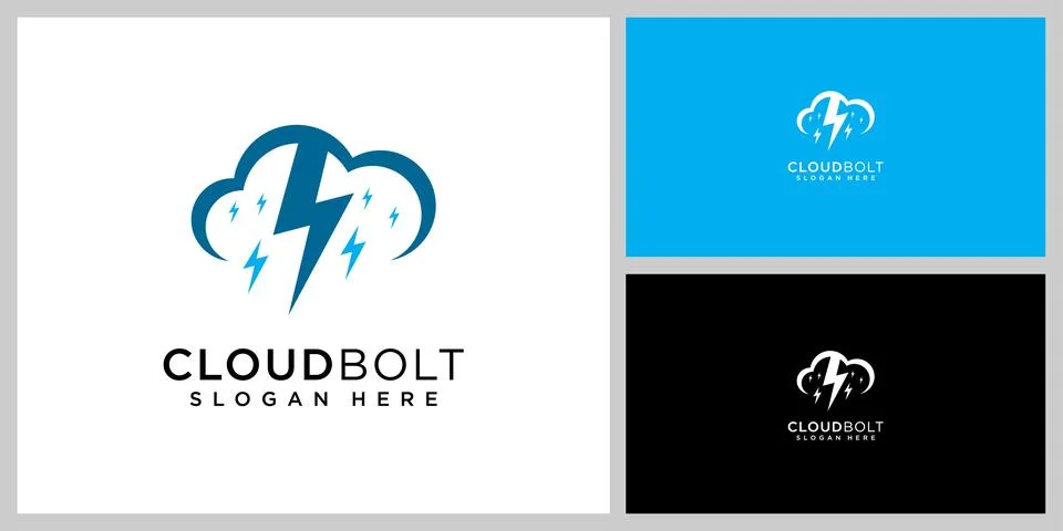 Cloud bolt logo design vector template Stock Illustration