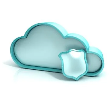 Cloud book 3D computer icon Stock Illustration