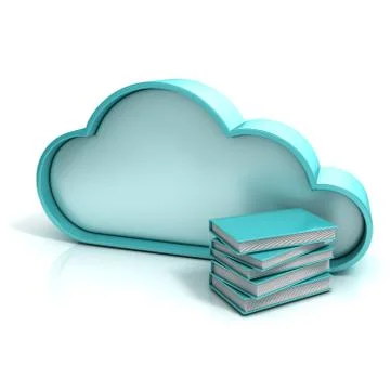 Cloud book 3D computer icon Stock Illustration