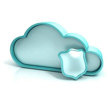 Cloud book 3D computer icon Cloud shield 3D computer icon isolated Copyrig... Foto stock