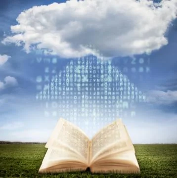 Cloud is book of knowledge Stock Photos