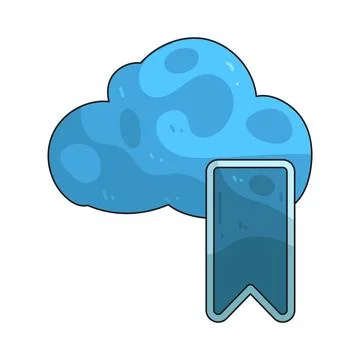 Cloud bookmark illustration イラスト素材