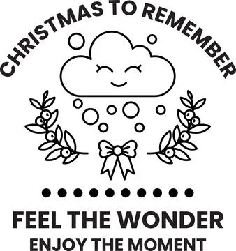 A cloud with a bow on it with the words Christmas to Remember Stock Illustration