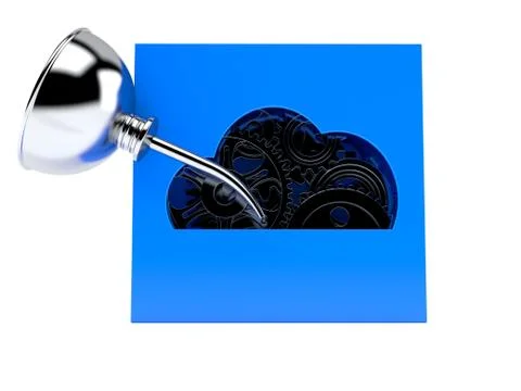 Cloud box with gears Illustrazione stock