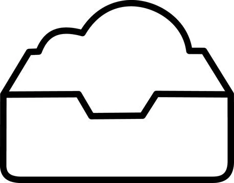 Cloud in-box storage folder linear icon Stock-Illustration