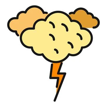 Cloud brain generating creative ideas with lightning bolt イラスト素材
