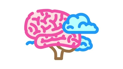 Cloud brainstorm color icon animation Stock Footage 327261929