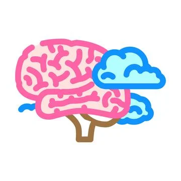 Cloud brainstorm color icon vector illustration 스톡 일러스트