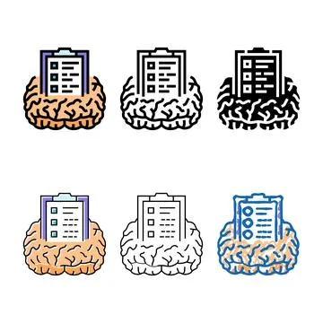 Cloud brainstorm color icon vector clean Stock Illustration