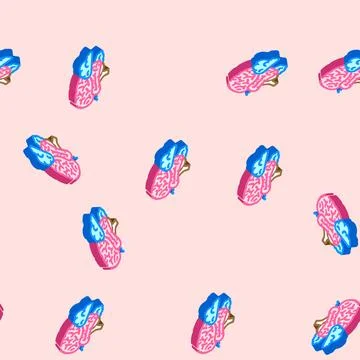 Cloud brainstorm isometric icon seamless pattern Illustrazione stock