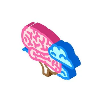 Cloud brainstorm isometric icon vector illustration Stock Illustration