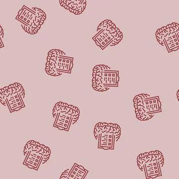 Cloud brainstorm line seamless pattern イラスト素材