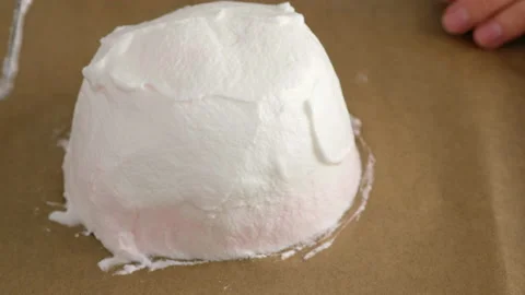 Cloud Bread. Meringue cake. CLOUD BREAD from TIK TOKA. Bread without flour Stock Footage 141342083