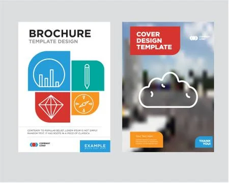Cloud brochure flyer design template Illustrazione stock