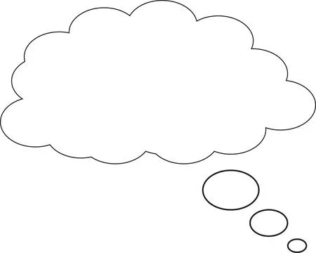 Cloud Bubble Dream, think bubble, conversation bubble, speech bubble, Messa.. Stock Illustration