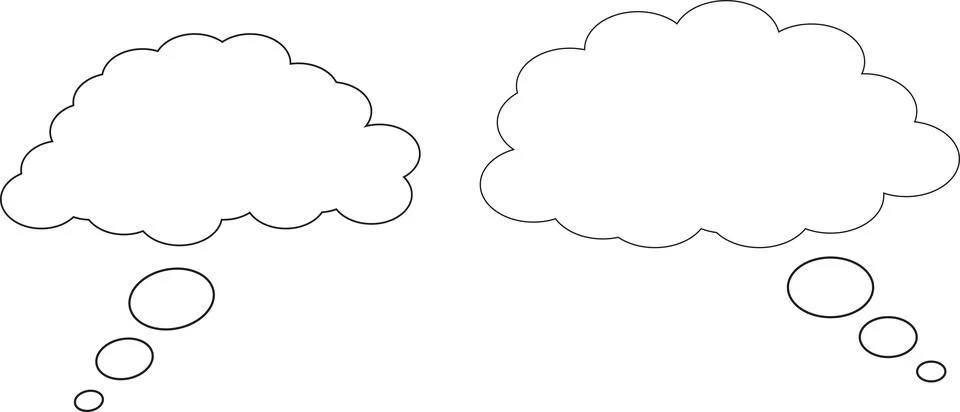 Cloud Bubble Dream, think bubble, conversation bubble, speech bubble, Messa.. Stock Illustration