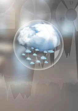 Cloud bubble in front of blurred office Stock Photos
