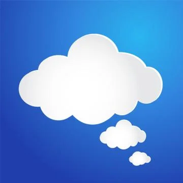 Cloud bubble icon on blue background, stock vector illustration Illustrazione stock