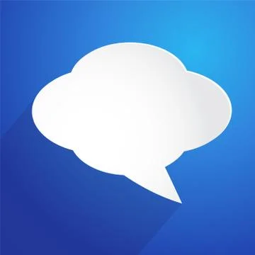 Cloud bubble icon on blue background, stock vector illustration Stock Illustration