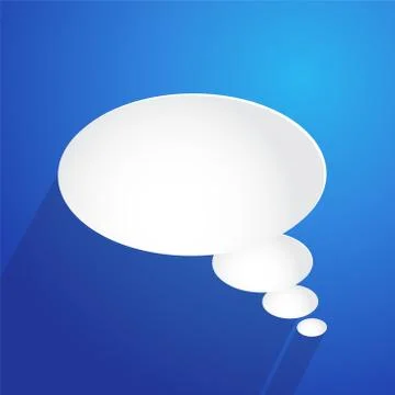 Cloud bubble icon on blue background, stock vector illustration Stock Illustration