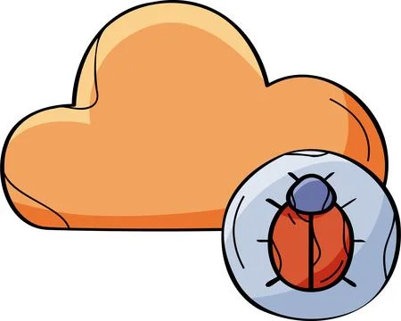 Cloud bug error online server 库存插图