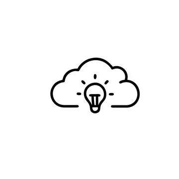 Cloud with bulb icon Stock Illustration