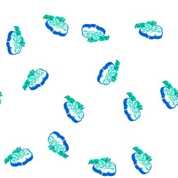 Cloud business intelligence isometric icon seamless pattern Stock Illustration