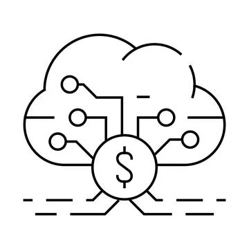 Cloud business intelligence line icon vector illustration 스톡 일러스트