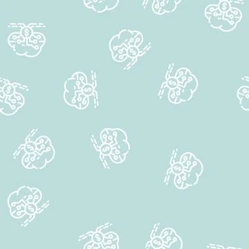 Cloud business intelligence line vector seamless pattern イラスト素材