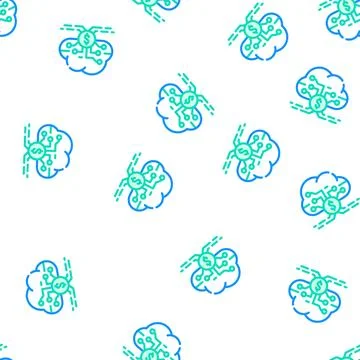 Cloud business intelligence vector seamless pattern Stock Illustration