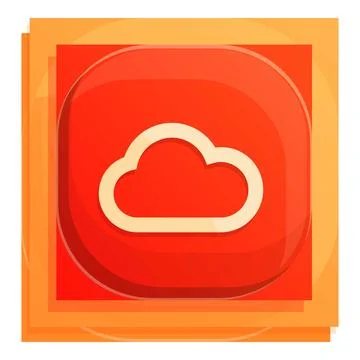 Cloud button interface icon, cartoon style Stock Illustration