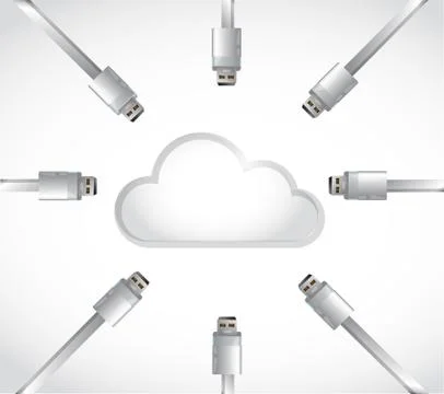 Cloud cable connections illustration design Illustrazione stock